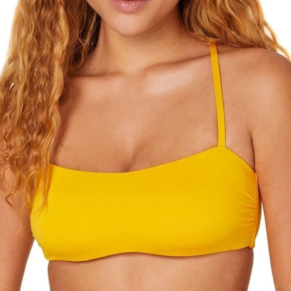 Andie Swim The Tropez Bikini Top in Yellow Size M NWT